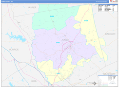 Jones County, GA Digital Map Color Cast Style