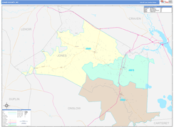 Jones County, NC Digital Map Color Cast Style