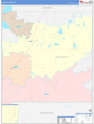 Kalkaska County, MI Digital Map Color Cast Style