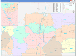 Kankakee County, IL Digital Map Color Cast Style