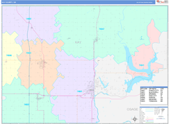 Kay County, OK Digital Map Color Cast Style