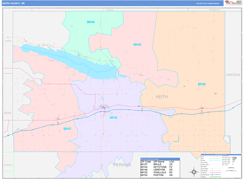 Keith County, NE Digital Map Color Cast Style