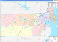 Kent County, RI Digital Map Color Cast Style