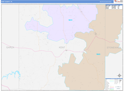 Kent County, TX Digital Map Color Cast Style