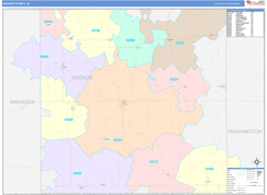 Keokuk County, IA Digital Map Color Cast Style