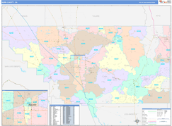 Kern County, CA Digital Map Color Cast Style