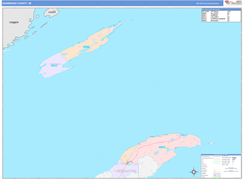 Keweenaw County, MI Digital Map Color Cast Style