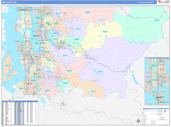 King County, WA Digital Map Color Cast Style