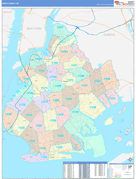 Kings County, NY Digital Map Color Cast Style