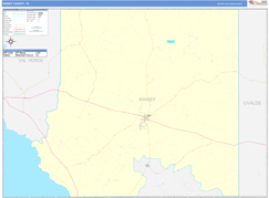 Kinney County, TX Digital Map Color Cast Style