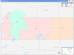 Kiowa County, CO Digital Map Color Cast Style