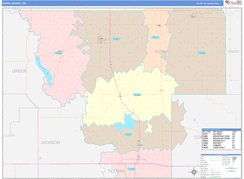 Kiowa County, OK Digital Map Color Cast Style