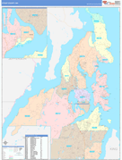 Kitsap County, WA Digital Map Color Cast Style