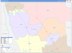 Kittson County, MN Digital Map Color Cast Style