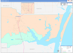 Kleberg County, TX Digital Map Color Cast Style