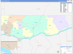 Klickitat County, WA Digital Map Color Cast Style