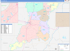 Knox County, IN Digital Map Color Cast Style