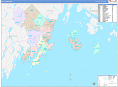 Knox County, ME Digital Map Color Cast Style