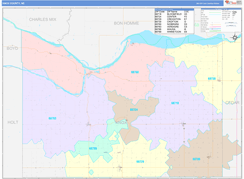 Knox County, NE Digital Map Color Cast Style