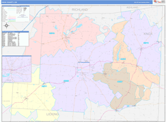 Knox County, OH Digital Map Color Cast Style