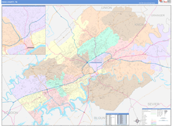 Knox County, TN Digital Map Color Cast Style
