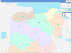 Koochiching County, MN Digital Map Color Cast Style