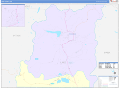 Lake County, CO Digital Map Color Cast Style