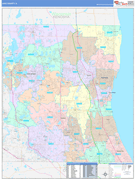 Lake County, IL Digital Map Color Cast Style