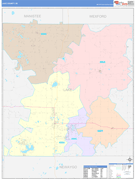 Lake County, MI Digital Map Color Cast Style