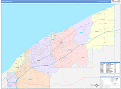 Lake County, OH Digital Map Color Cast Style