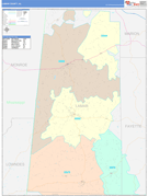 Lamar County, AL Digital Map Color Cast Style