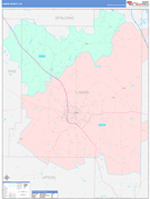 Lamar County, GA Digital Map Color Cast Style