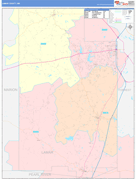 Lamar County, MS Digital Map Color Cast Style