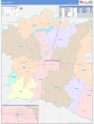 Lamar County, TX Digital Map Color Cast Style