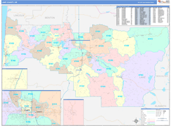 Lane County, OR Digital Map Color Cast Style