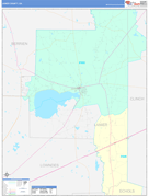 Lanier County, GA Digital Map Color Cast Style
