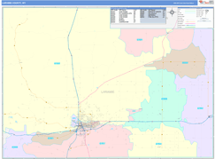 Laramie County, WY Digital Map Color Cast Style