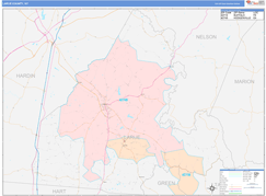 Larue County, KY Digital Map Color Cast Style