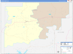 Latimer County, OK Digital Map Color Cast Style