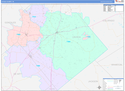 Lavaca County, TX Digital Map Color Cast Style