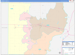 Lawrence County, IL Digital Map Color Cast Style