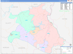 Lawrence County, KY Digital Map Color Cast Style