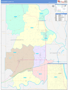 Leavenworth County, KS Digital Map Color Cast Style