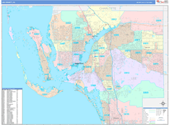 Lee County, FL Digital Map Color Cast Style