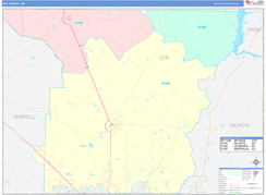 Lee County, GA Digital Map Color Cast Style