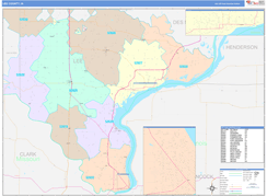 Lee County, IA Digital Map Color Cast Style