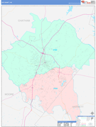 Lee County, NC Digital Map Color Cast Style