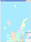 Leelanau County, MI Digital Map Color Cast Style