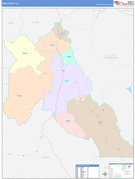 Lemhi County, ID Digital Map Color Cast Style