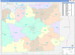 Lenawee County, MI Digital Map Color Cast Style